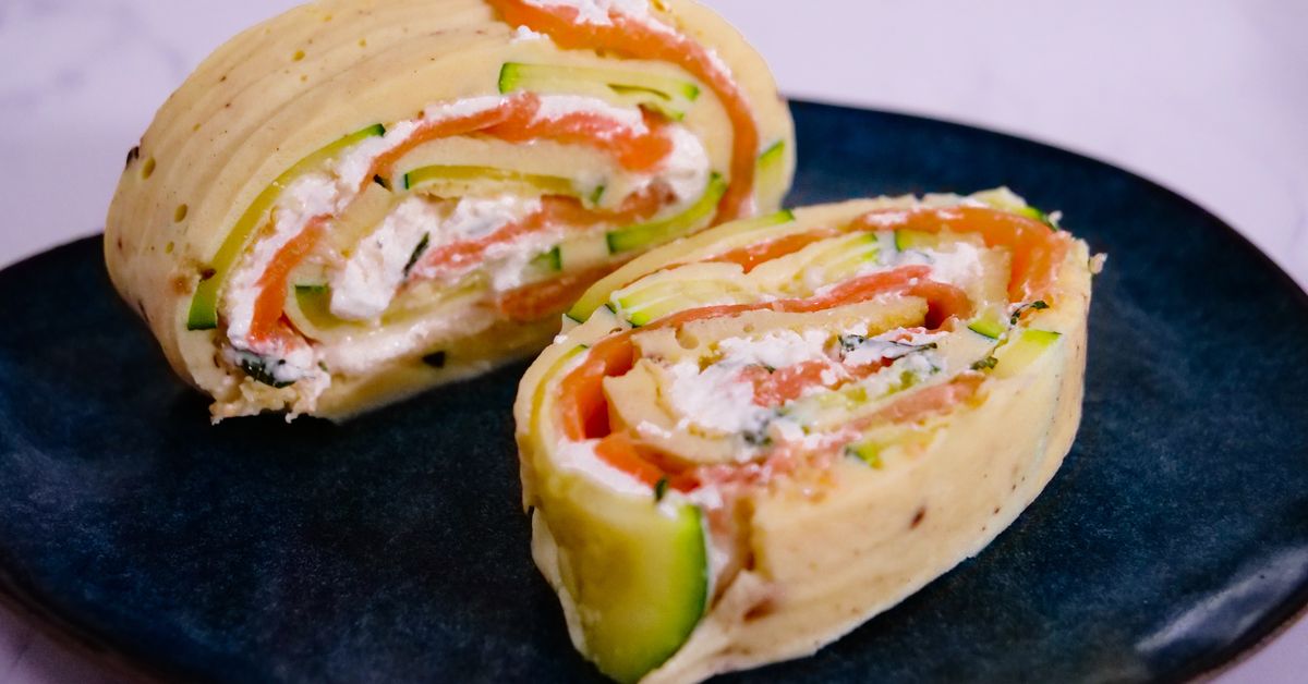 Roulé aux courgettes et au saumon : recette de Roulé aux courgettes et ...