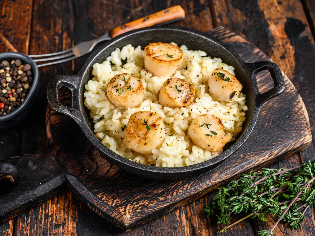 risotto crémeux aux coquilles saint-jacques