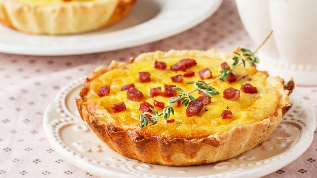 Tartelette pommes de terre, chèvre et pancetta