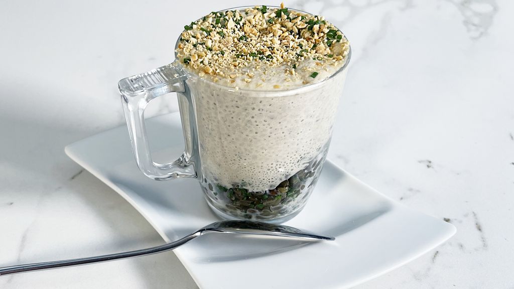 Cappuccino de lentilles cacahuètes