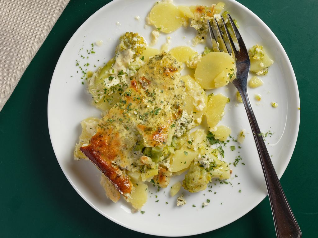 Gratin de pommes de terre et brocolis : Recette de Gratin de pommes de
