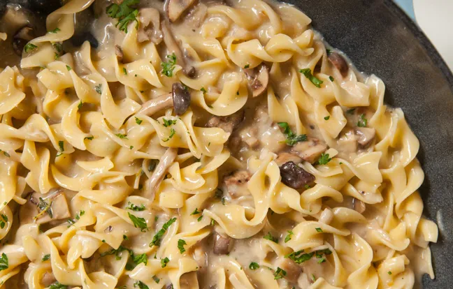 One-pot pâtes au comté et aux champignons