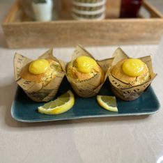 Muffins citron, graines de pavot et cœur lemon curd