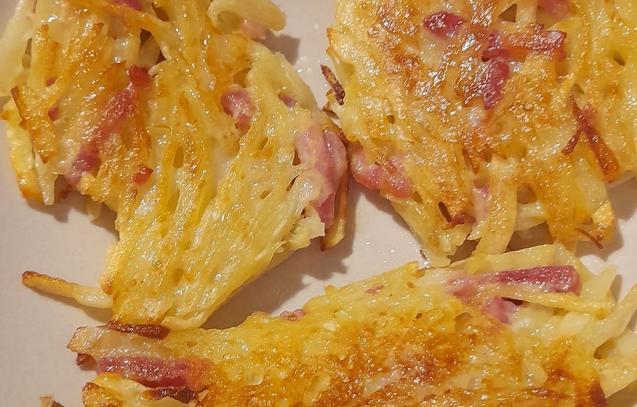 Galettes de pomme de terres aux lardons : Recette de Galettes de pomme