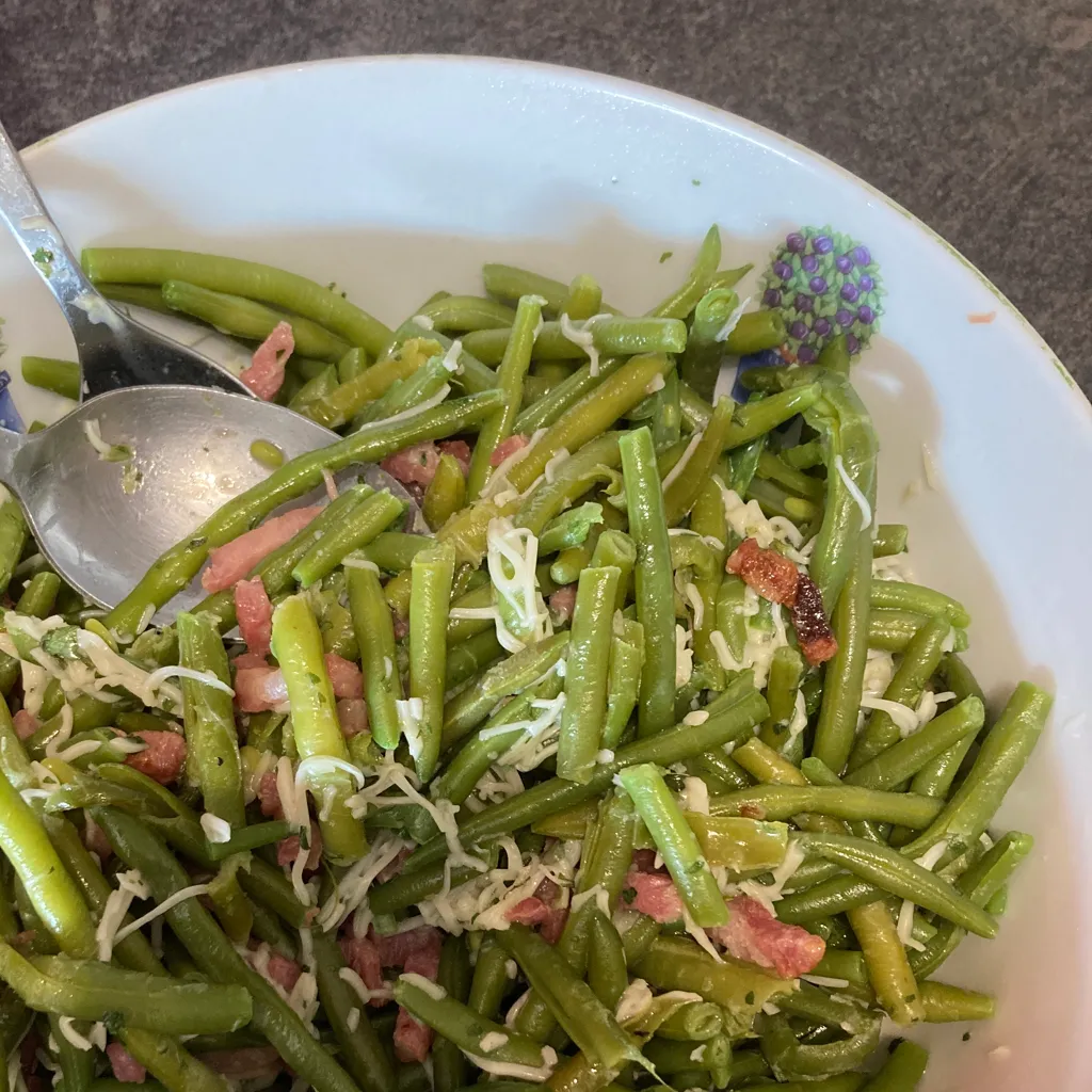 Haricots verts à la carbonara : Recette de Haricots verts à la carbonara