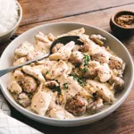 Sauté de dinde à la moutarde et aux châtaignes