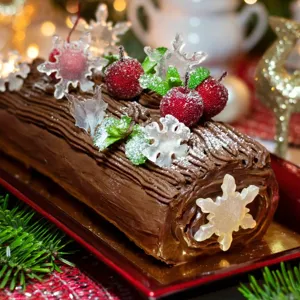 Bûche de Noël avec insert croustillant