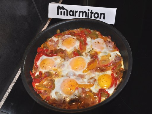 Photo De Recette œufs Au Bacon Tomates Et Poivrons Marmiton