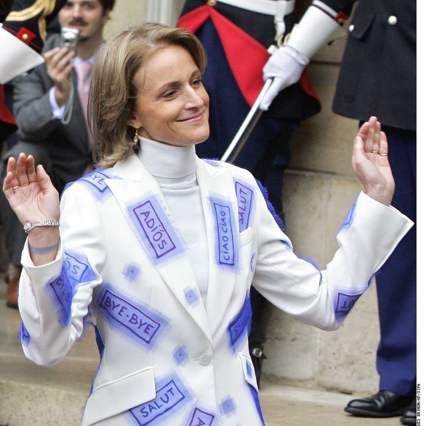 Marie-Laure de Villepin, wife of French Prime Minister Dominique de  Villepin, has tears in her eyes as she attends a ceremony to mark the 90th  anniversary of the Battle of Vimy Ridge