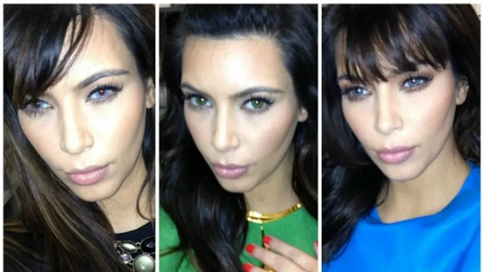Kim Kardashian s'essaye aux yeux bleus et verts et elle est méconnaissable !