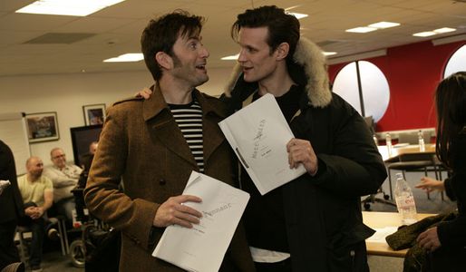 David Tennant and Matt Smith at the read-through