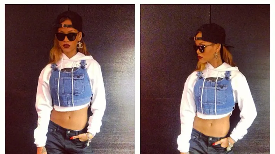 Rihanna tente de lancer la mode du top salopette...
