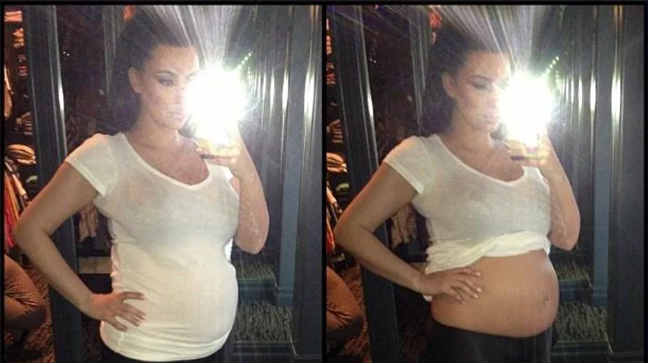 Kim Kardashian enceinte : Son ventre nu sur Twitter !