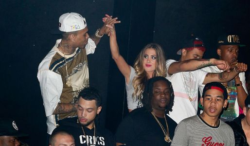 Chris Brown with a waitress a few weeks ago