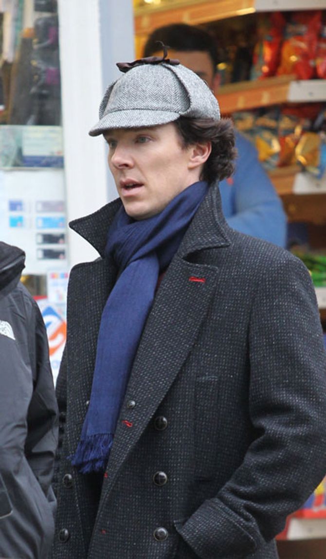 Benedict Cumberbatch filming Sherlock in London
