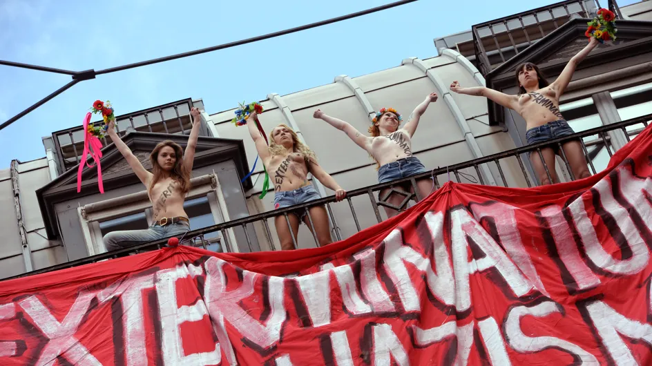 Femen : Une nouvelle action choc contre l’extrême droite (Vidéo)