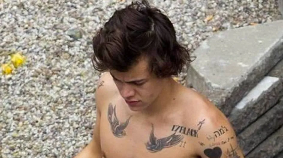 Harry Styles tattoos: One Direction singer shows off his body art in topless picture