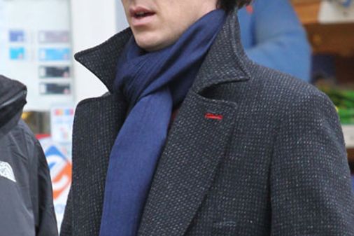 Benedict Cumberbatch filming Sherlock in London