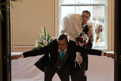 Dr Browning literally drags Mercy down the aisle!
