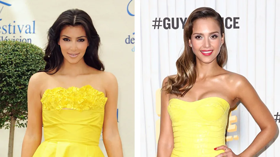 Kim Kardashian vs Jessica Alba : Qui porte le mieux le jaune ?