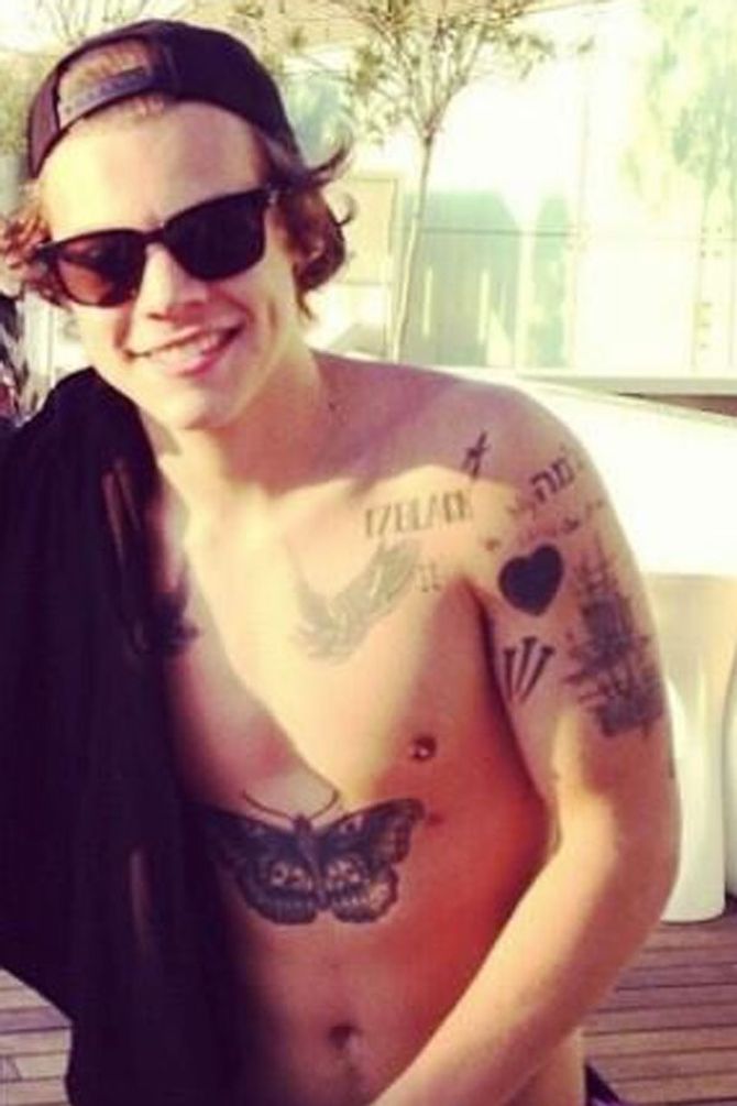Harry Styles topless