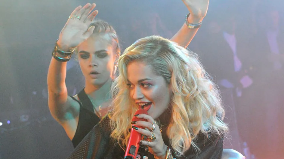 Cara Delevingne steals the mic from Rita Ora as they dirty dance at party