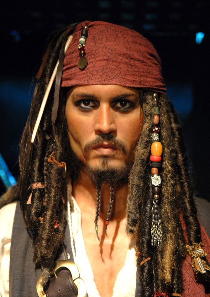 Johnny Depp als Wachsfigur Jack Sparrow bei Madame Tussauds in London
