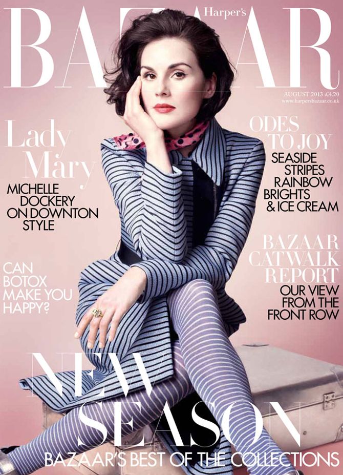 Michelle Dockery on the cover of Harper's Bazaar