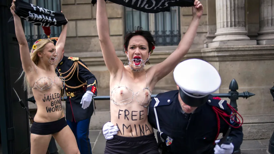 Trois Femen ont tenté de manifester devant l'Elysée