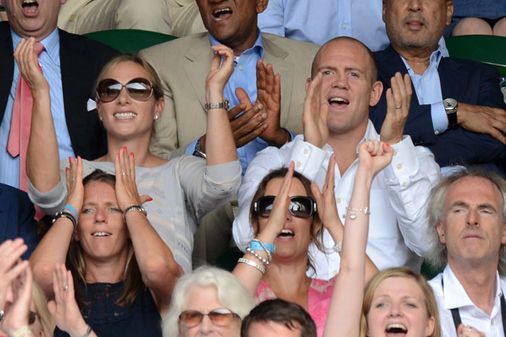 Zara Phillips and Mike Tindall enjoying Murray's win