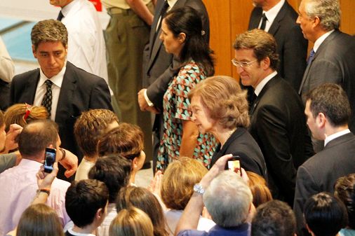Doña Sofía en el hospital clínico de Santiago