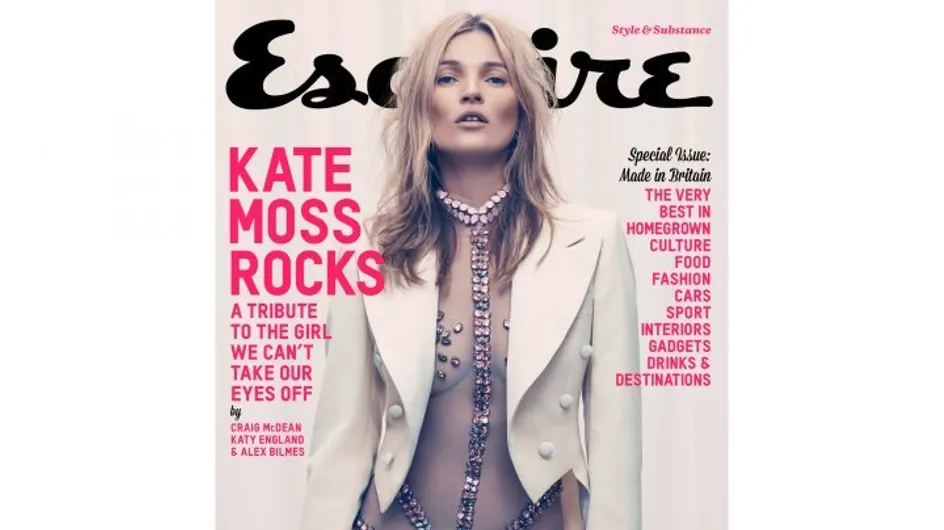 Kate Moss : Sexy en body transparent pour la couverture d’Esquire