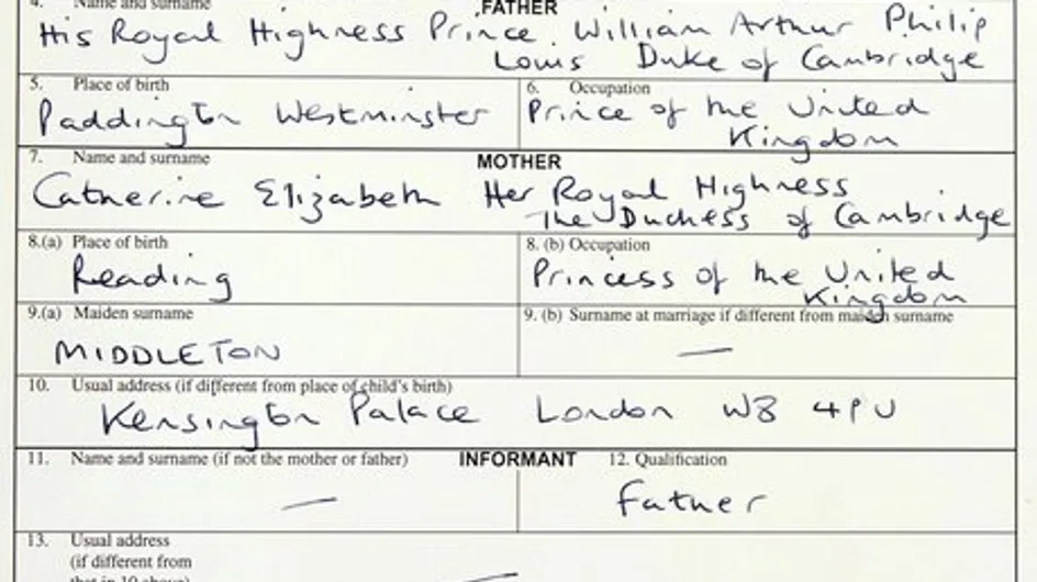 Prince George : Kate Middleton et William publient son acte de naissance