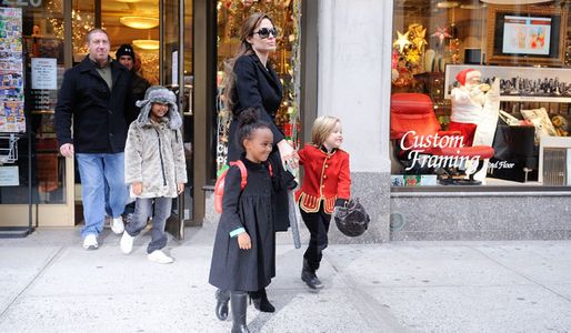 Angelina Jolie with her children