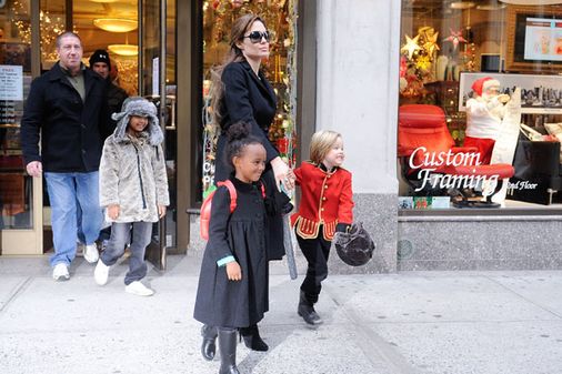Angelina Jolie with her children