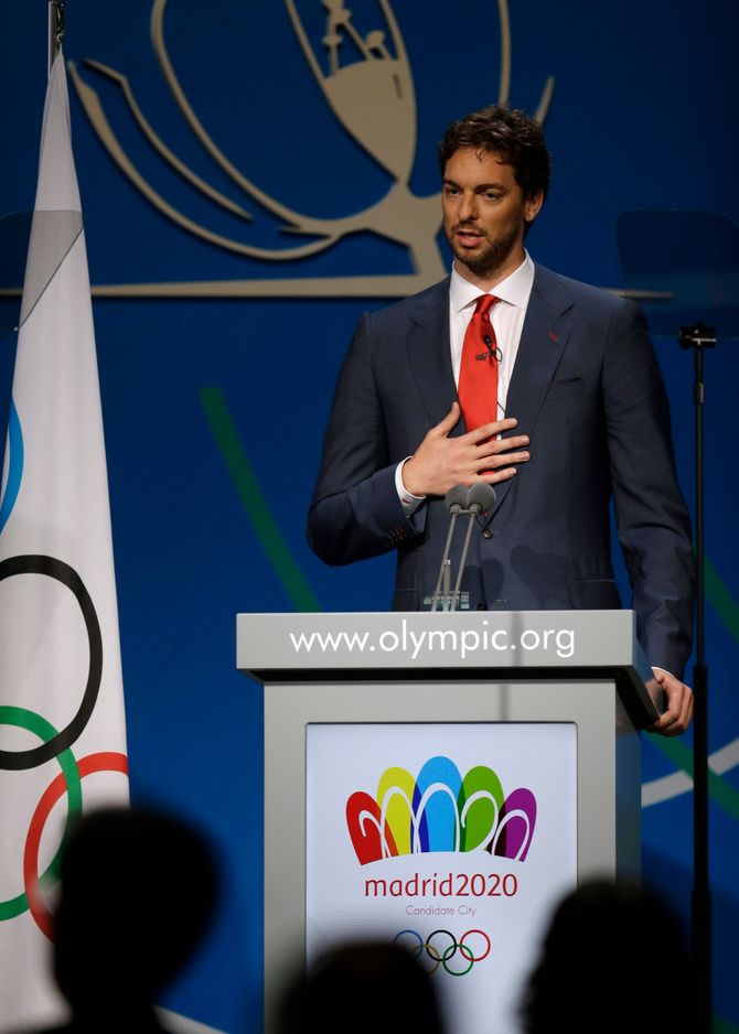 Pau Gasol en su discurso por la candidatura olímpica de Madrid