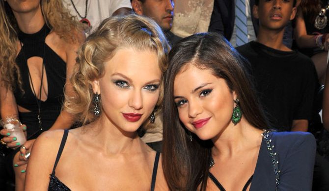 Taylor Swift and Selena Gomez at the VMAs