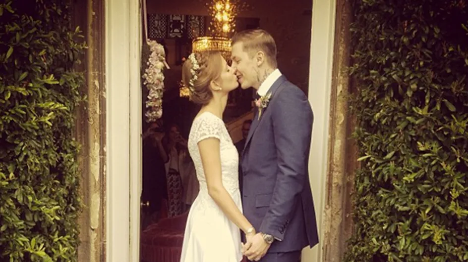 Millie Mackintosh marries in vintage lace wedding dress, floral garland and Christian Louboutins - what else!