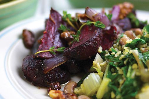 Gousto's Honey Roasted Beetroot with Bulgar, Crunchy Walnuts & Beans