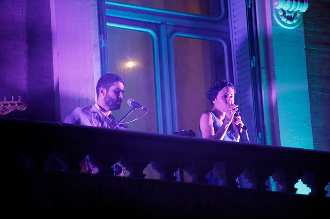 Fuel Fandango en su actuación en el Arthur Guinness Day en Madrid.