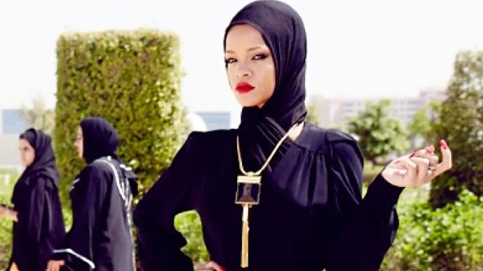 Rihanna covers up for Abu Dhabi mosque photo shoot but it doesn't go down too well