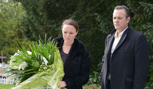 Janine and David visit Pat's grave