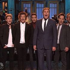 One Direction face off against Anchorman 2 stars on SNL