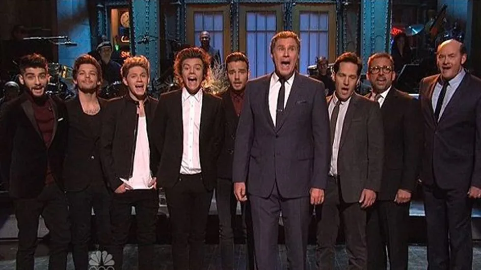 One Direction face off against Anchorman 2 stars on SNL