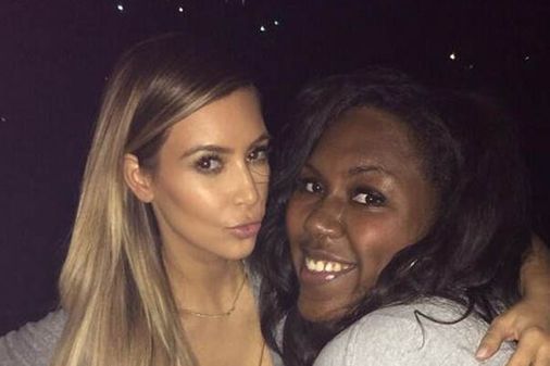 Kim Kardashian with fan