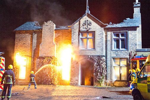 The fire at Home Farm rages