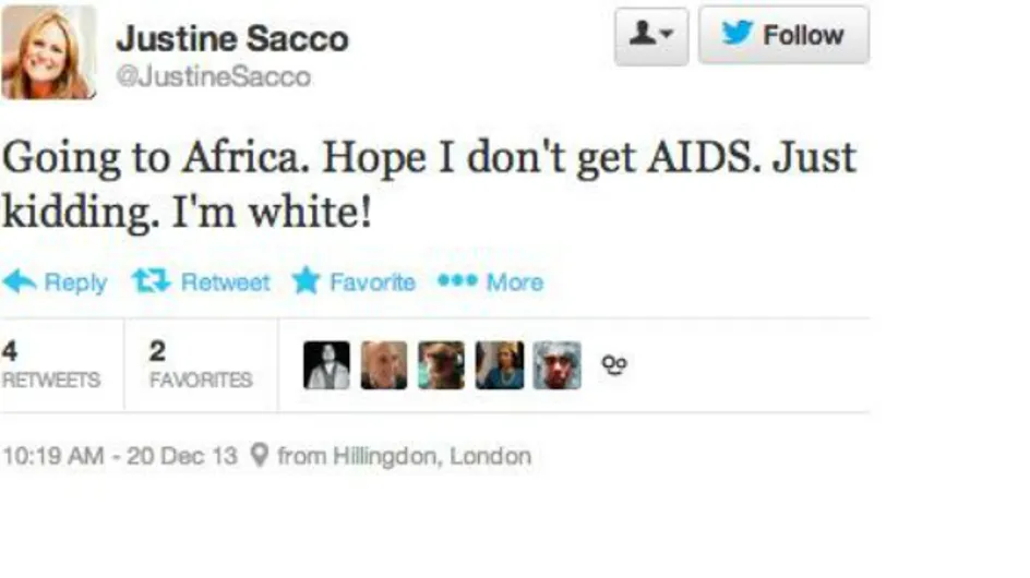 Un tweet raciste ruine sa vie