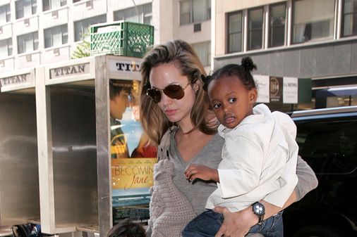 Angelina Jolie with Zahara and Pax