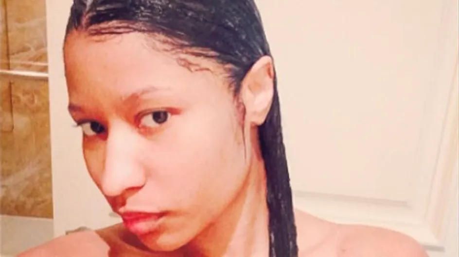 Nicki Minaj goes au natural in shower snaps