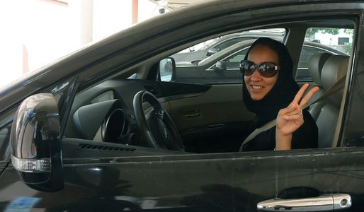 Saudi female activist driving car